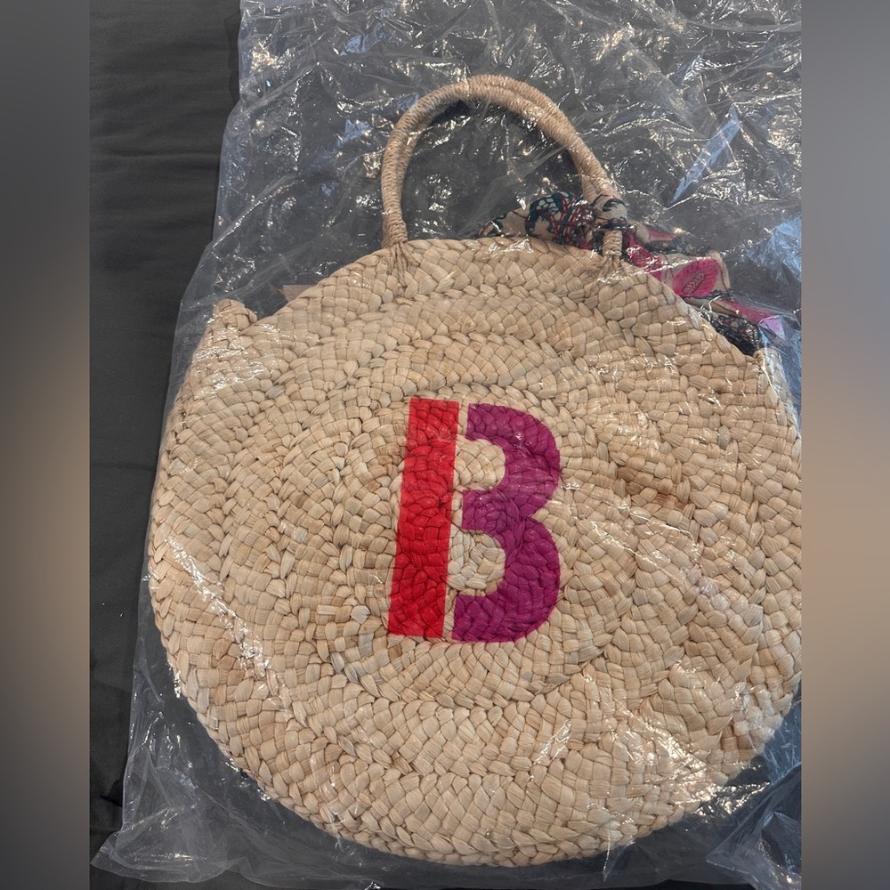 Anthropologie beach tote bag with B monogram